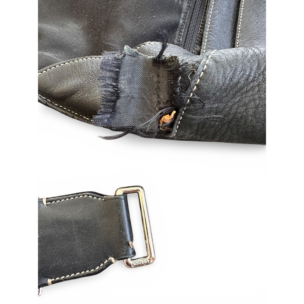 Coach Leather Messenger Bag Mens Black Fair Condition Contrast Stitch Briefcase - Picture 9 of 11